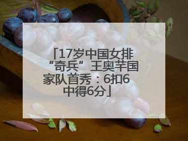 17岁中国女排“奇兵”王奥芊国家队首秀：6扣6中得6分