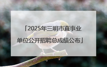 2025年三明市直事业单位公开招聘总成绩公布