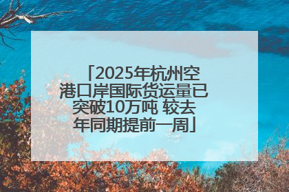 2025年杭州空港口岸国际货运量已突破10万吨 较去年同期提前一周